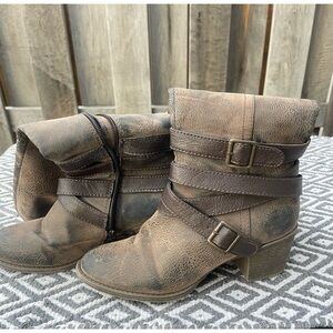 Brown Leather knee high Boots